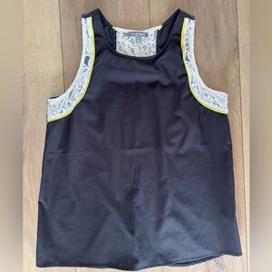 Tinley Road Black Lace-Trim Tank Top